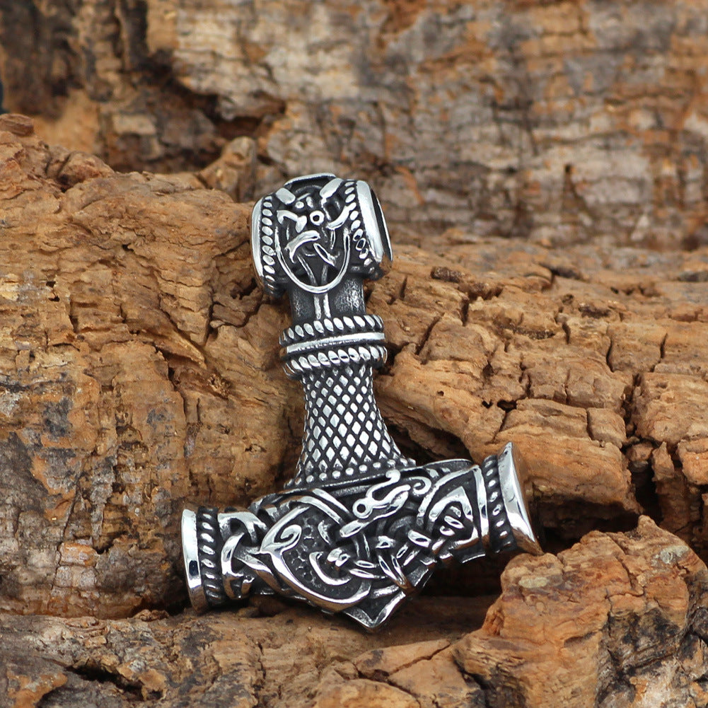 Pendentif en Forme de Marteau Rune Viking Nordique pour Homme