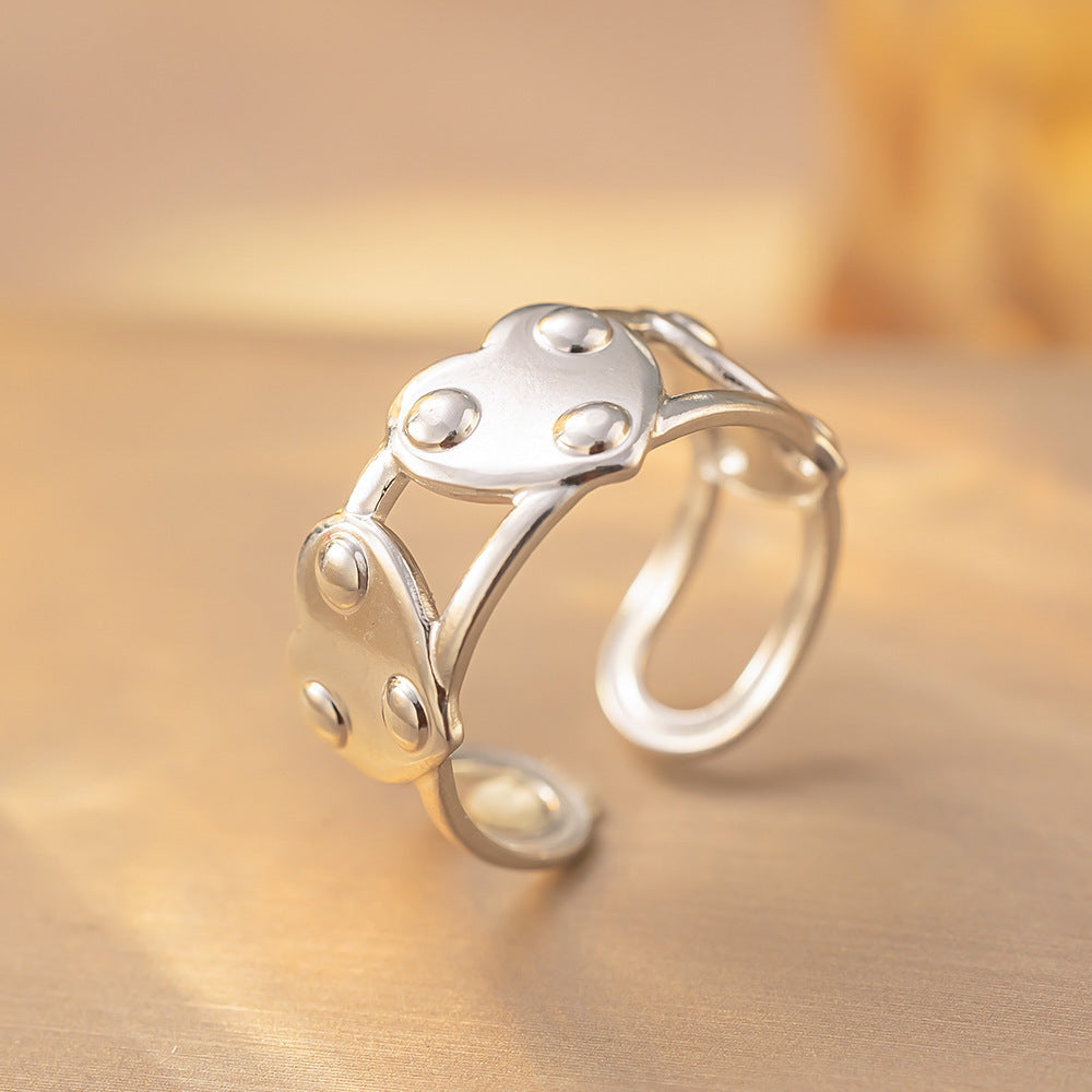 Bague Ouverte Ajustable en Acier Titane Retro - Élégance et Simplicité