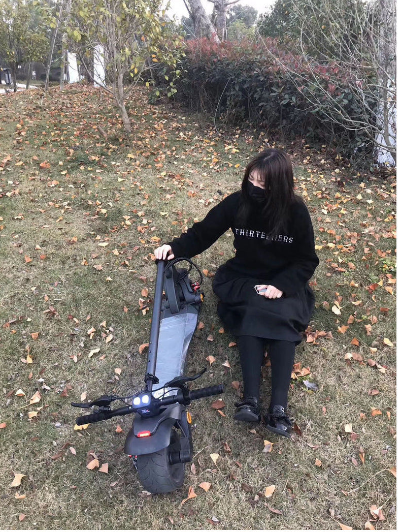 Trottinette Pliable Double Drive avec Large Pneus