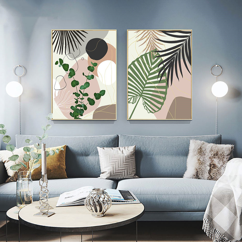 Toile Art Murale Feuilles de Plantes Tropicales