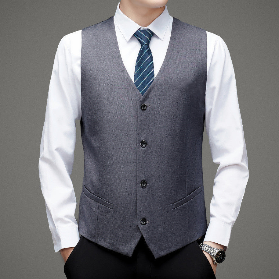 Gilet de Costume Noir Slim Fit pour Hommes - Vêtements Professionnels