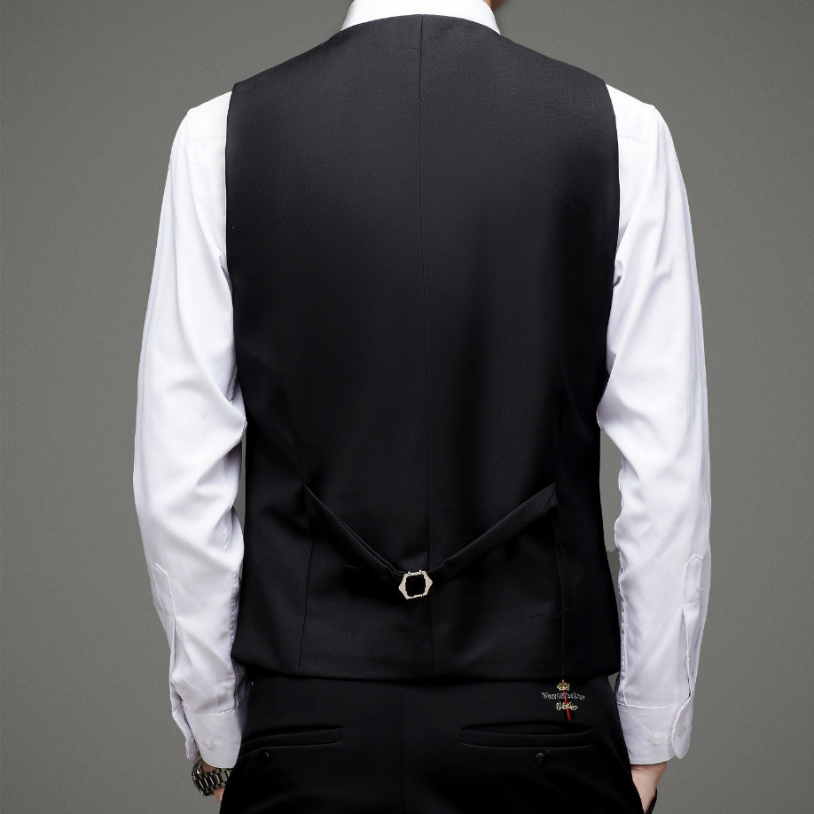Gilet de Costume Noir Slim Fit pour Hommes - Vêtements Professionnels