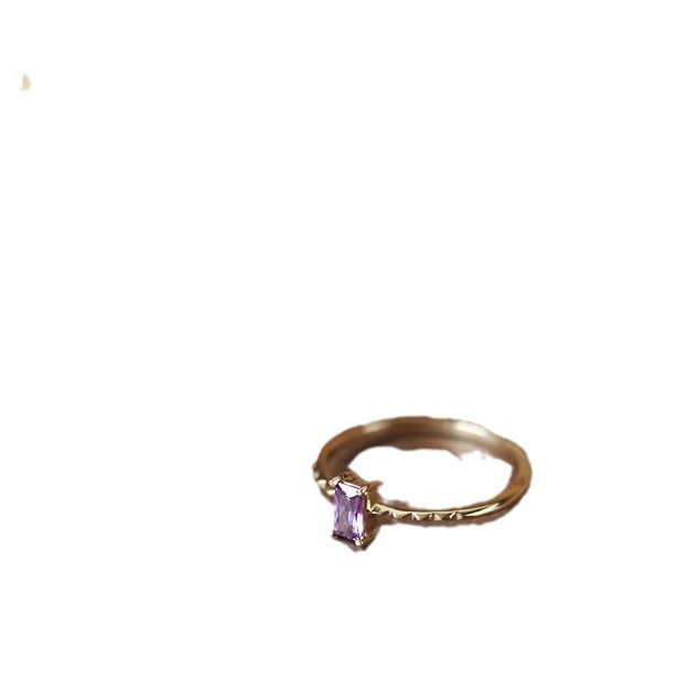 Bague Fine en Zircon Violet Incrusté pour Femmes