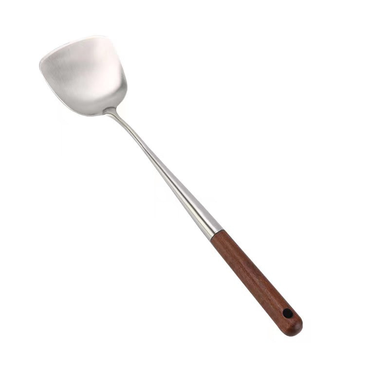Cuillère en Acier Inoxydable avec Poignée en Bois de Rose Élargie