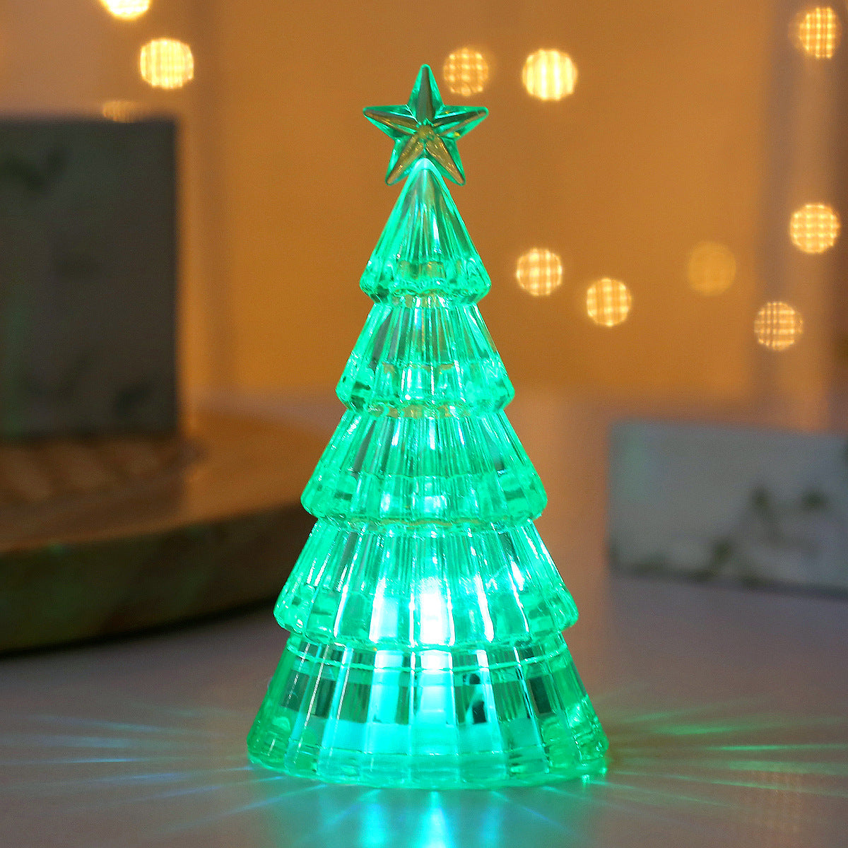 Lampe de Nuit en Cristal Émettant de la Lumière pour Décoration de Noël