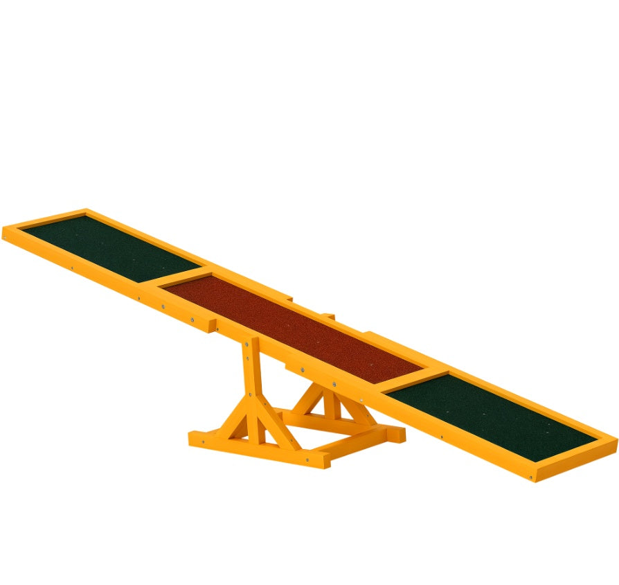 Bascule en Bois pour Agilité Canine, Équipement d'Entraînement et d'Exercice, Résistant aux Intempéries, 71 L, Naturel