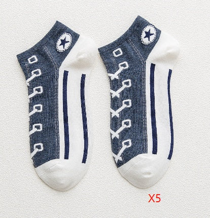 Chaussettes de bateau en coton peigné - Déodorantes et respirantes
