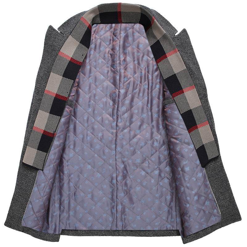 Manteau Mi-Long en Laine à Col Revers pour Homme - Allomarc.com