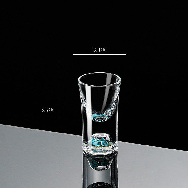 Gobelet à Shot en Verre Cristal avec Diviseur en Feuille d'Or