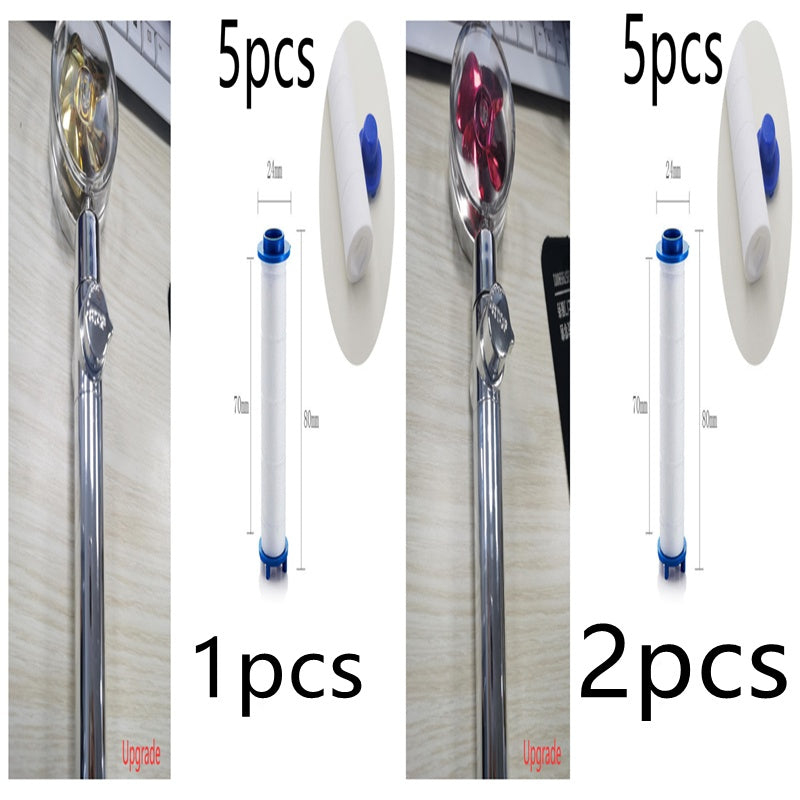 Douchette Turbo Propeller Économiseur d'Eau Haute Pression 360 Degrés avec Extension de Ventilateur