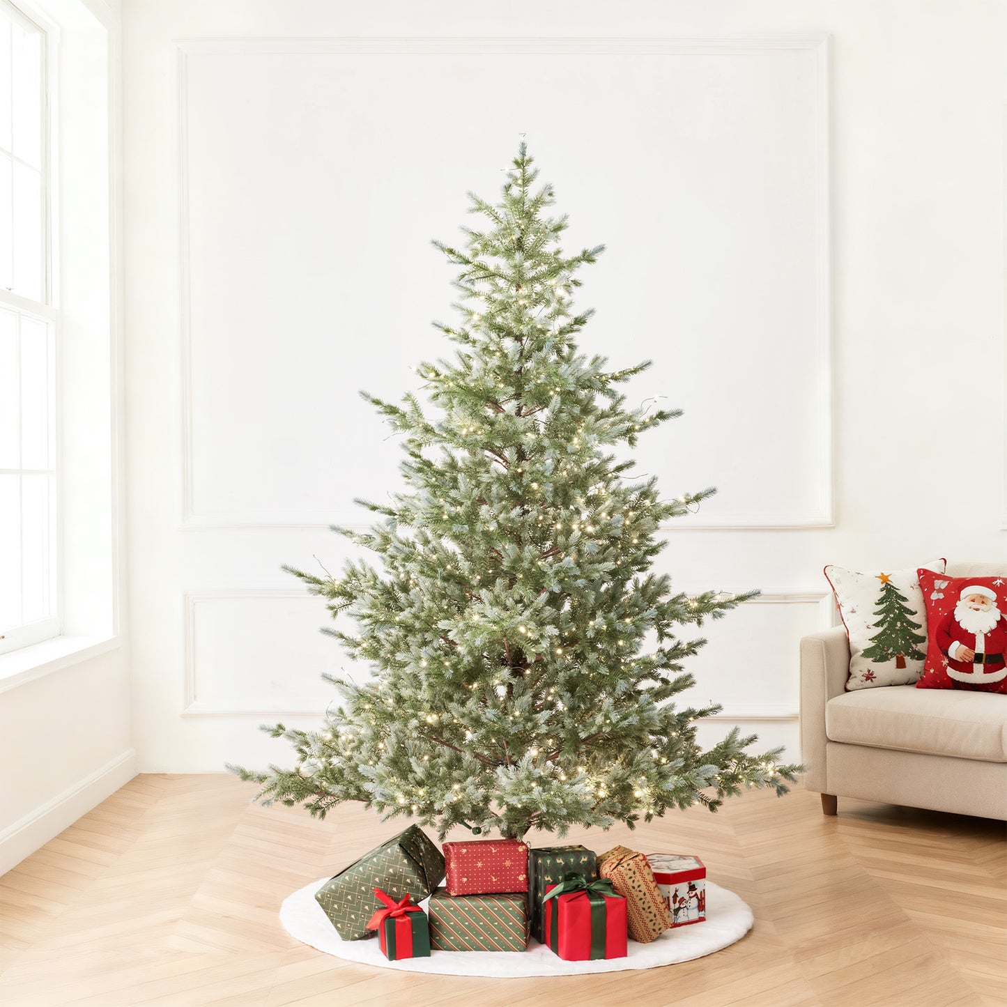 Sapin de Noël Colorado Blue Spruce 7.5ft Pré-éclairé Artificiel