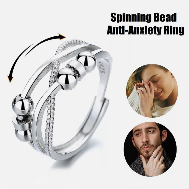 Bague Rotative avec Design Ouvert - Anneaux Antistress à Double Couche pour Femmes
