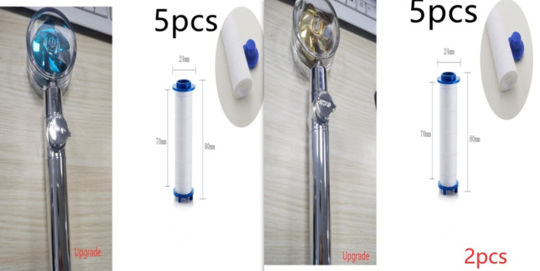 Douchette Turbo Propeller Économiseur d'Eau Haute Pression 360 Degrés avec Extension de Ventilateur