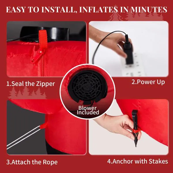 Décoration Gonflable de Noël Lumineuse - Bonhomme de Neige Rotatif de 4,8 Pieds