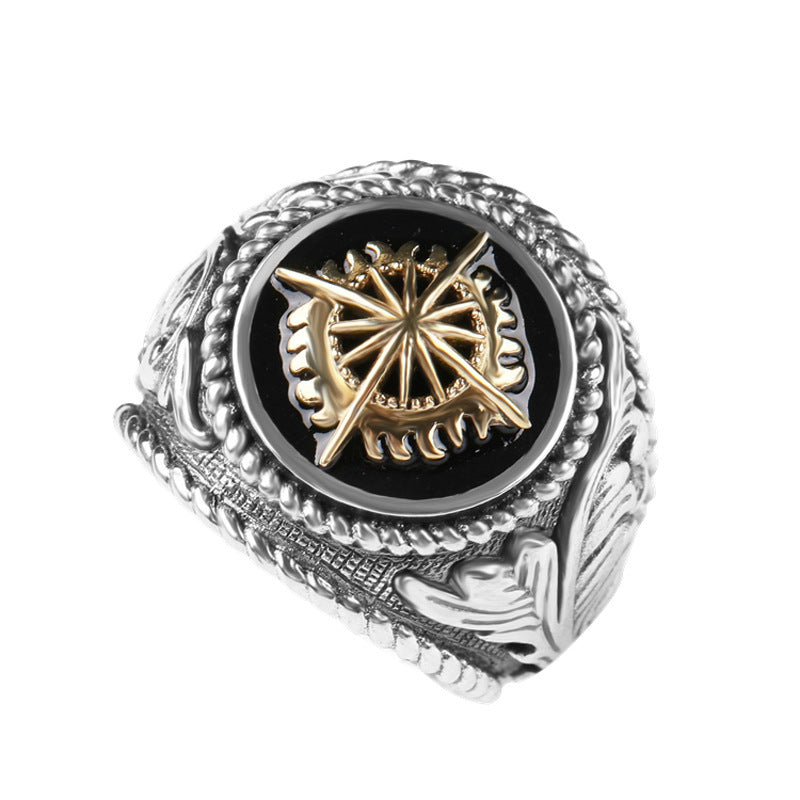 Bague Homme Personnalité Ancienne Index Doré