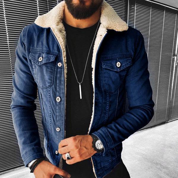 Veste en Jean Épaissie en Laine d'Agneau - Allomarc.com