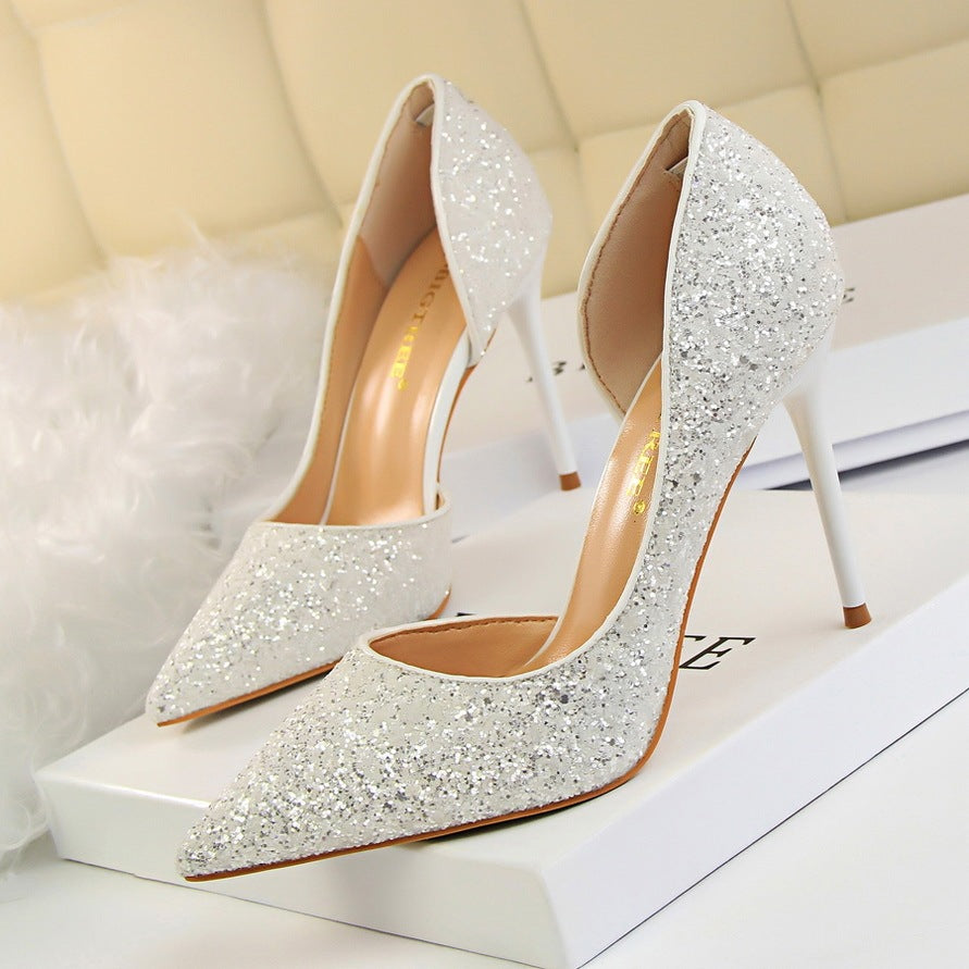 Chaussures à Talons Aiguilles pour Femmes - Escarpins à Sequins