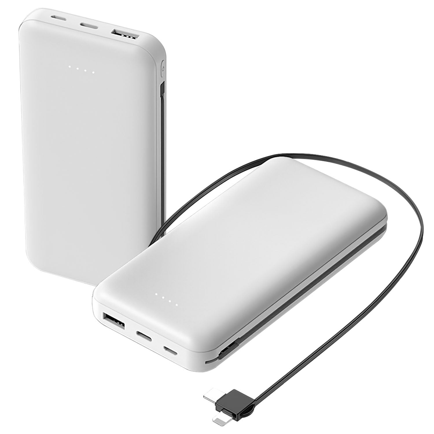 Chargeur Portable 10000mAh avec Câble Type C et LT - Idéal pour iPhone et Android