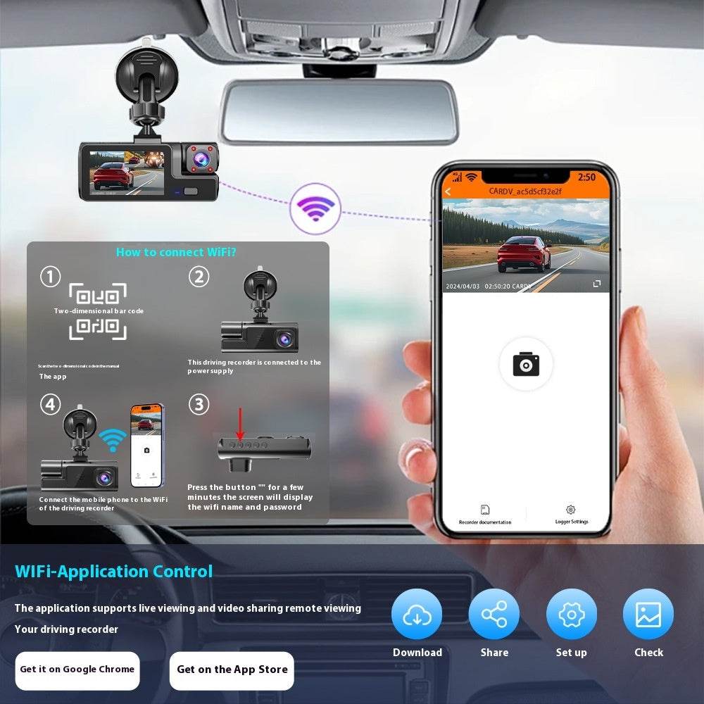 Enregistreur de conduite avec connexion WiFi et image de recul - Allomarc.com