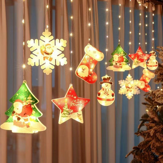 Guirlande Lumineuse de Noël avec Voile Peint - Lumière Ambiante
