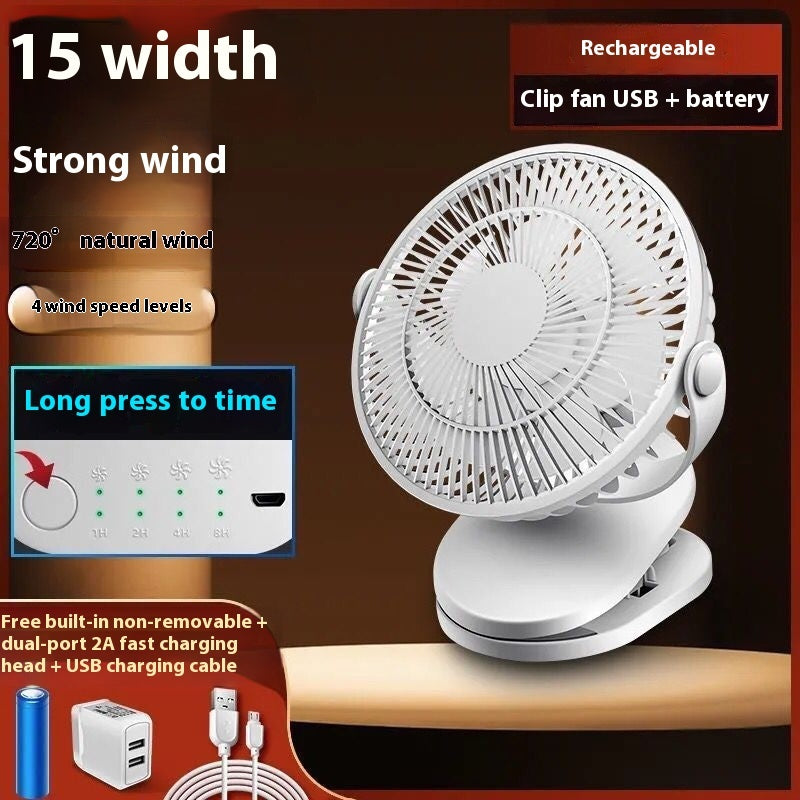 Ventilateur de Bureau et de Dortoir USB Silent Wind Mini Clip