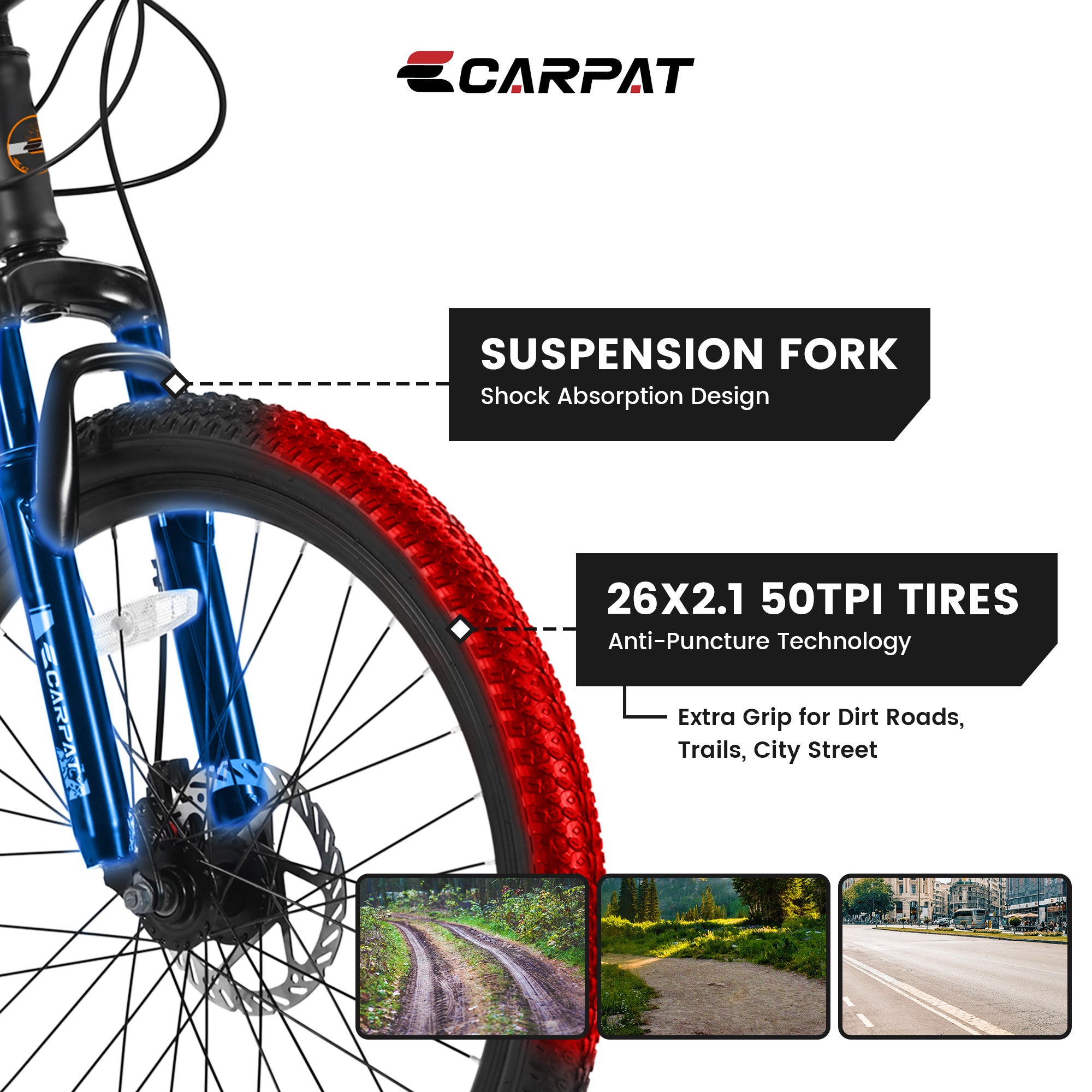Vélo de Montagne S26102 26 pouces, Shimano 21 Vitesses avec Freins à Disque Mécaniques