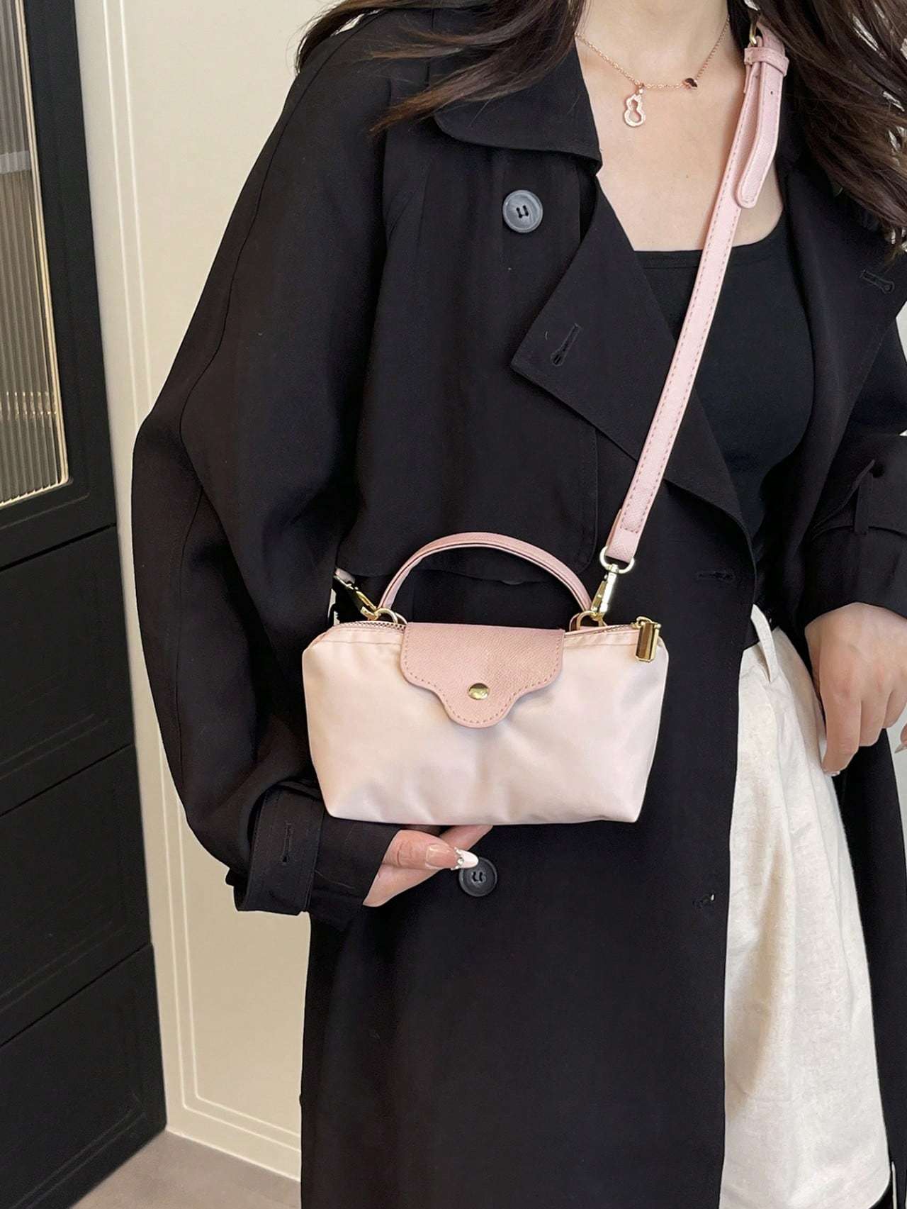 Sac à main femme tendance en couleur unie - Sac bandoulière polyvalent