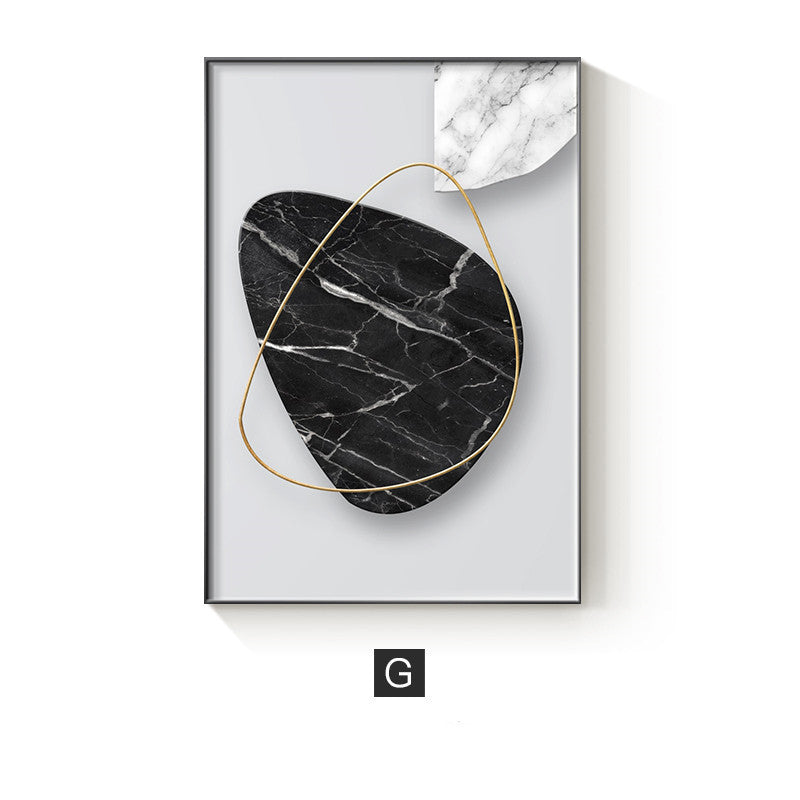 Peinture Abstraite Géométrique sur Toile pour Décoration Murale