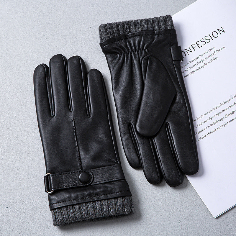 Gants en Cuir pour Hommes avec Écran Tactile - Confort et Élégance en Automne et Hiver