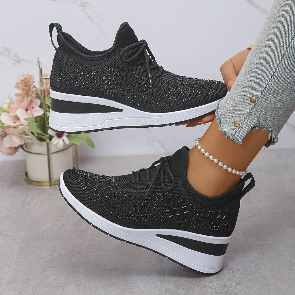 Baskets Femme à Lacets avec Strass - Allomarc.com