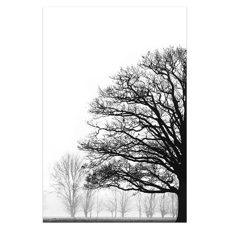 Peinture Décorative Moderne Canapé Hiver Noir et Blanc