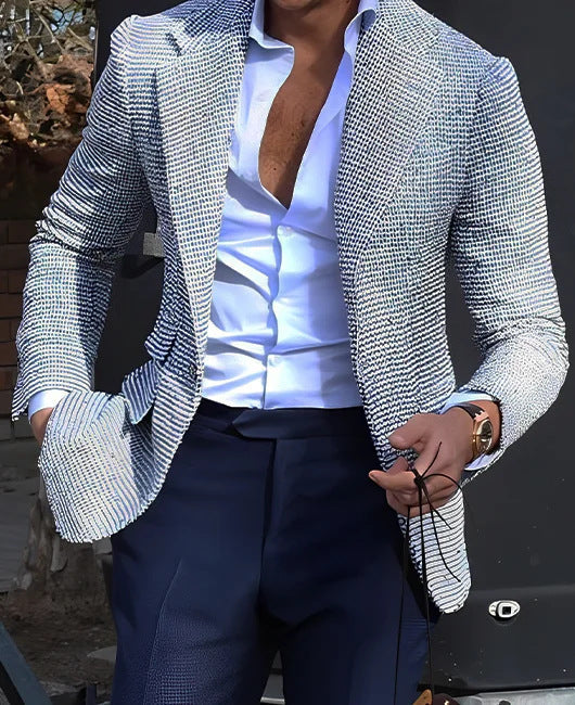 Veste de Costume Légère pour Homme à Motif À Carreaux