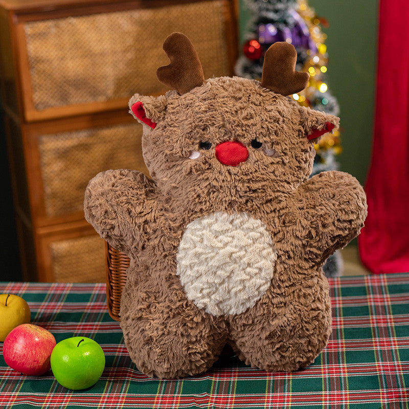 Coussin en Peluche Décoratif de Noël en Forme d'Arbre