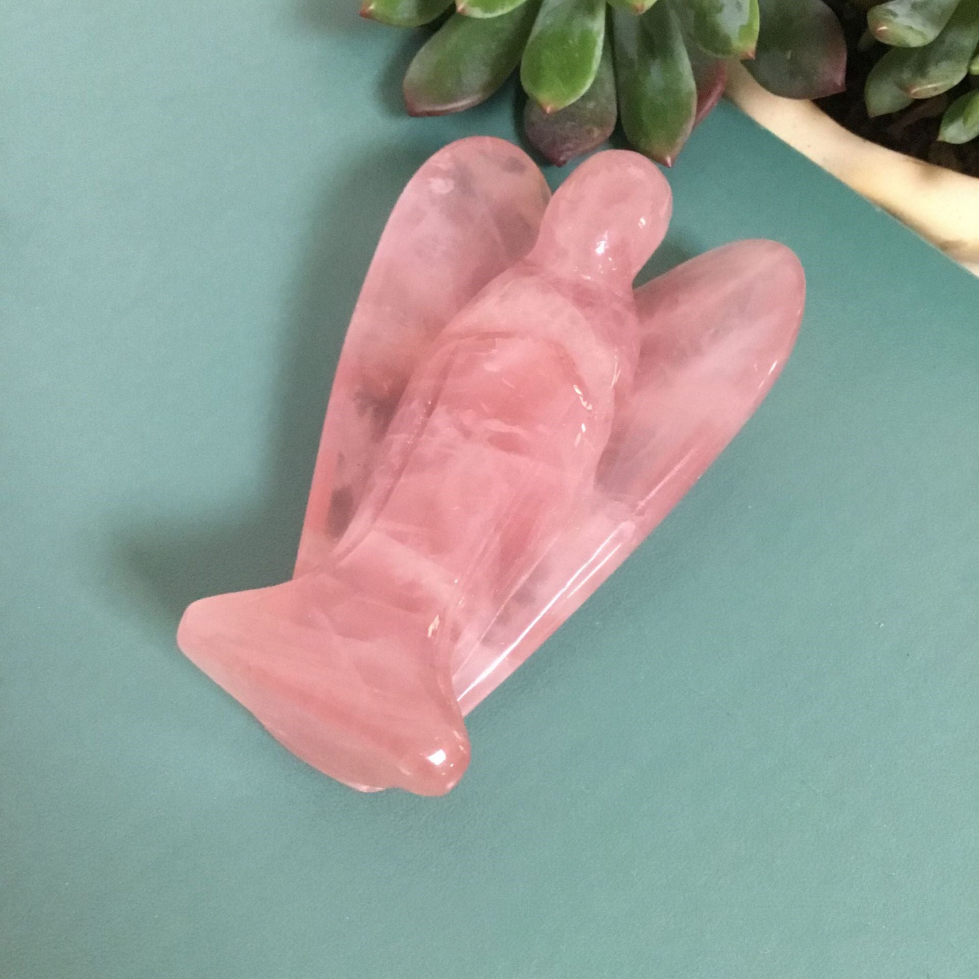 Ange de Vœux en Cristal Rose – Énergie Spirituelle - Allomarc.com