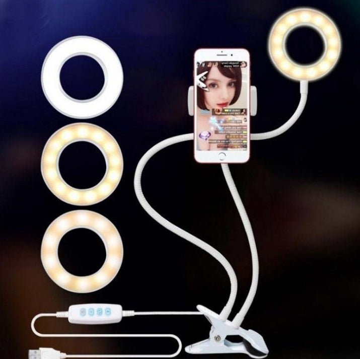 Anneau Lumineux LED pour Selfie avec Support Ajustable - 8cm - Allomarc.com