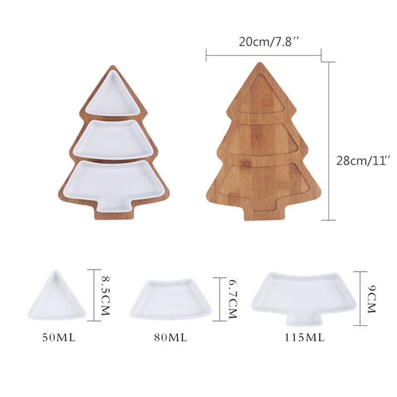 Assiette Céramique en Forme de Sapin de Noël - Ensemble de 4 Pièces - Allomarc.com