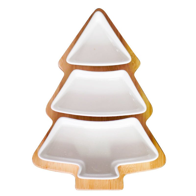 Assiette Céramique en Forme de Sapin de Noël - Ensemble de 4 Pièces - Allomarc.com