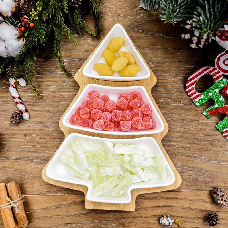 Assiette Céramique en Forme de Sapin de Noël - Ensemble de 4 Pièces - Allomarc.com