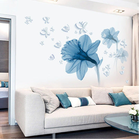 Autocollants Muraux Décoratifs en PVC avec Motif Fleurs Nordiques - Allomarc.com
