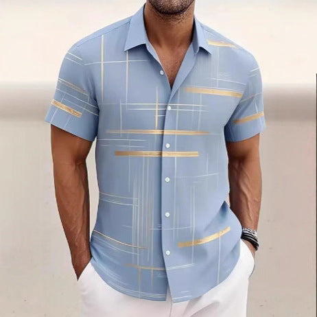 Chemise à Boutons pour Hommes - Mode Décontractée pour les Vacances en Plein Air