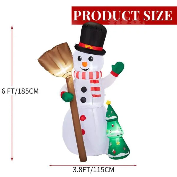 Décoration Gonflable de Noël 6,2FT - Bonhomme de Neige avec Marié