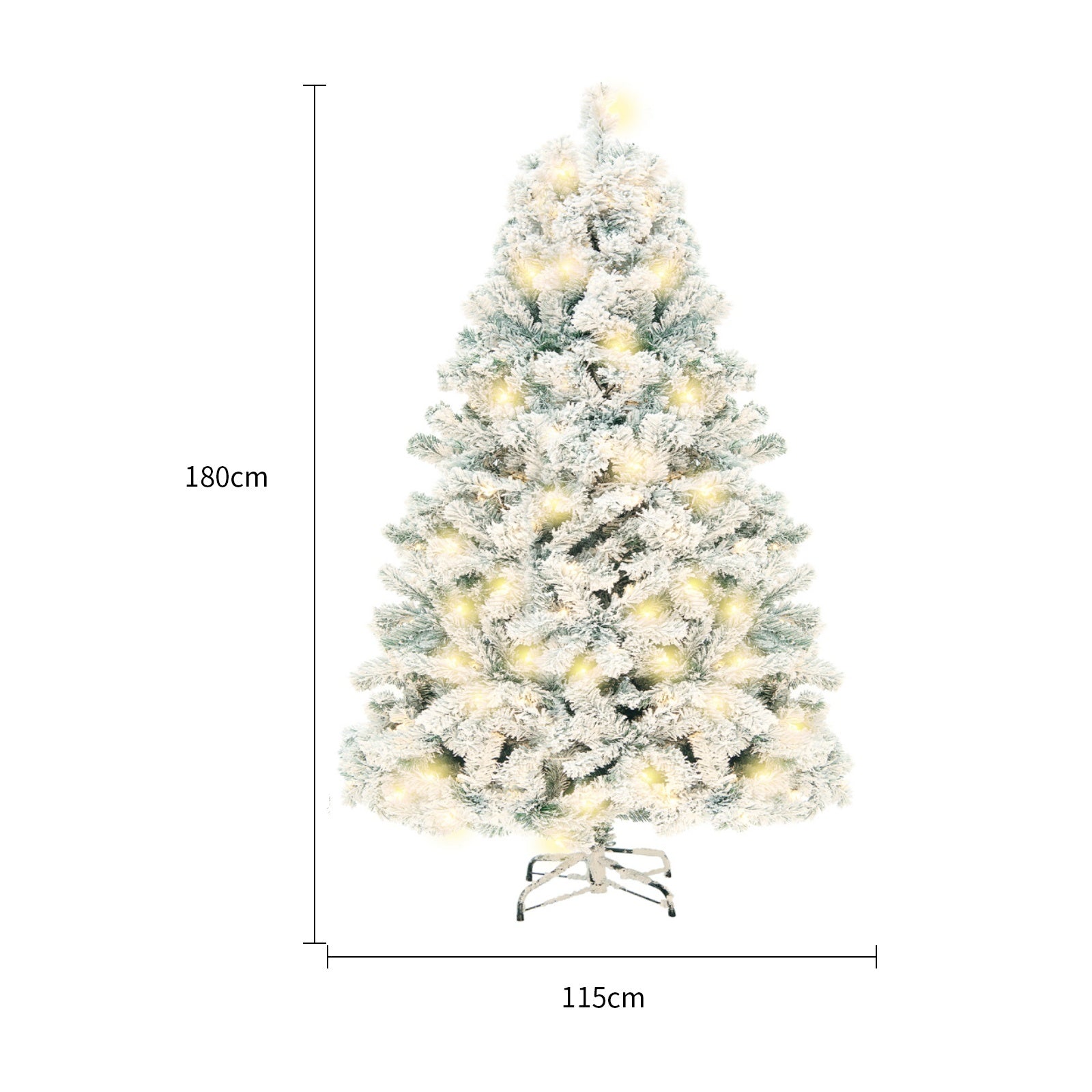 Sapin de Noël Artificiel en PVC avec Neige