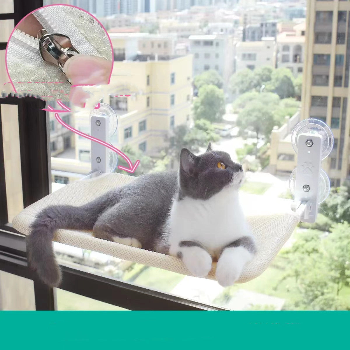 Hamac de Fenêtre avec Ventouse pour Chats - Confort et Style