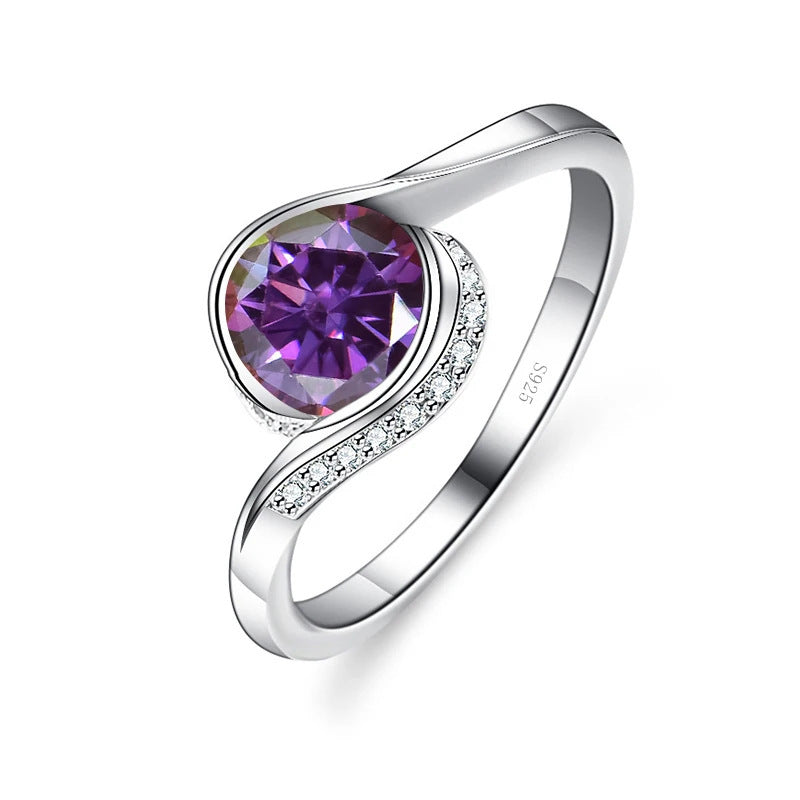 Bague en Moissanite S925 en Argent Sterling pour Femmes