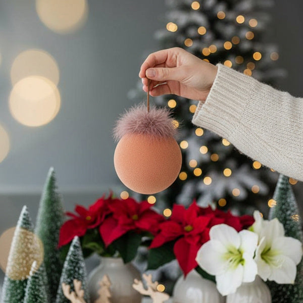 Set de 4 Boules de Noël en Verre pour Décoration de Sapin
