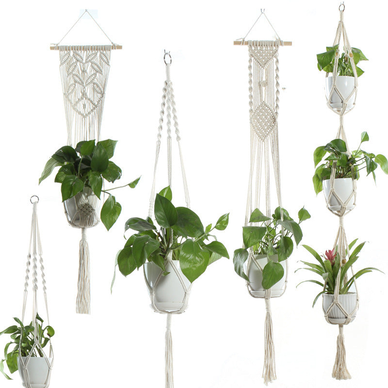 Suspension de Plantes en Coton Beige