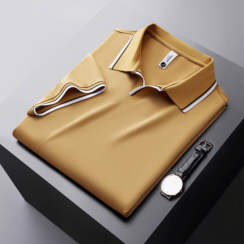 Polo en Soie de Murier à Manches Courtes pour Hommes - Allomarc.com