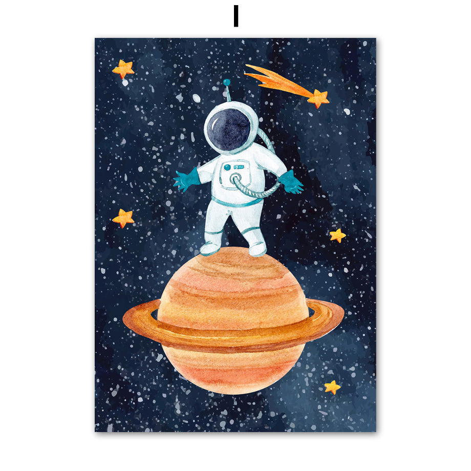 Tableau en Toile Astronaute - Art Murale Évasion Galactique