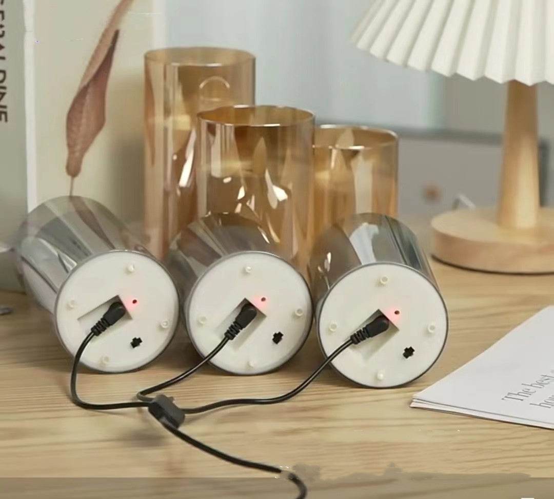 Bougies Électroniques LED en Verre Électroplaqué Rechargeables - Allomarc.com