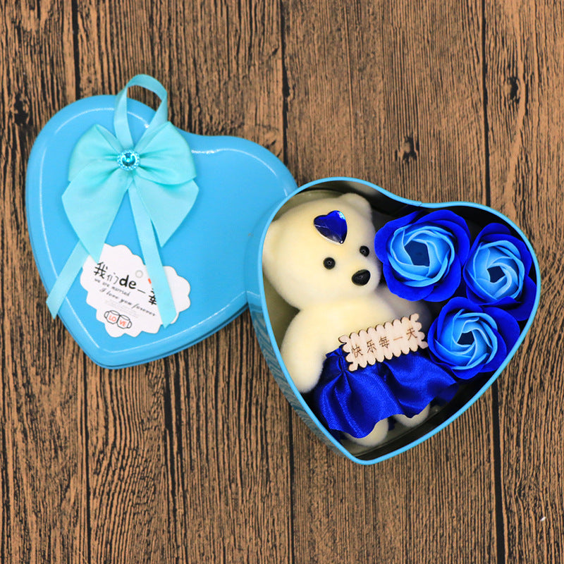 Boîte Cadeau Fleurs en Savon - Idée Cadeau pour la Saint-Valentin et la Fête des Mères